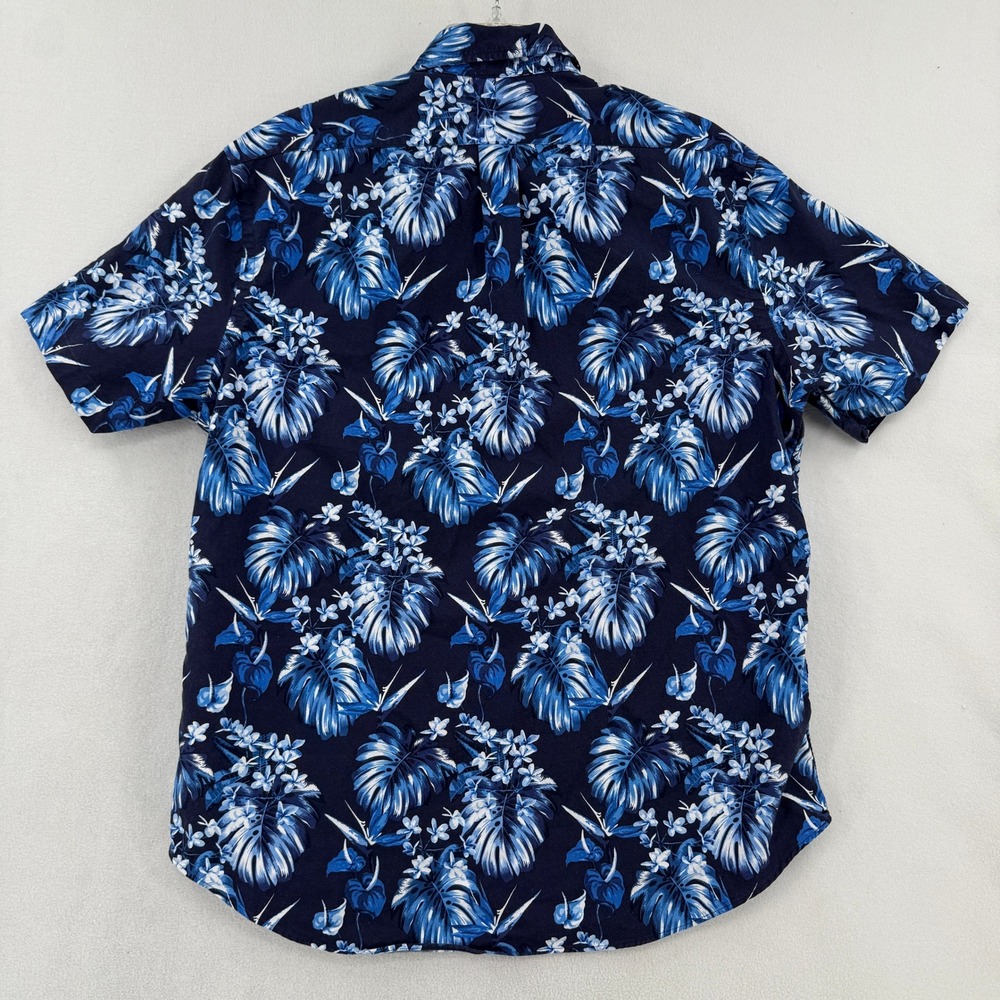 Ralph Lauren Hawaiian Shirt Mens Large Navy Blue Floral Tropical Aloha Top - Picture 2 of 7